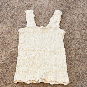 Cream Textured Women's Top